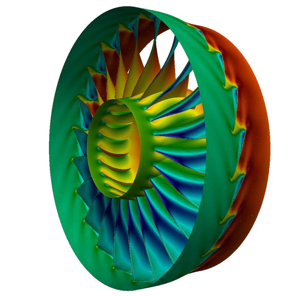 Axial Compressor Cfd Simulation 5 Axial Compressor Segment Tutorial Pressure View 10