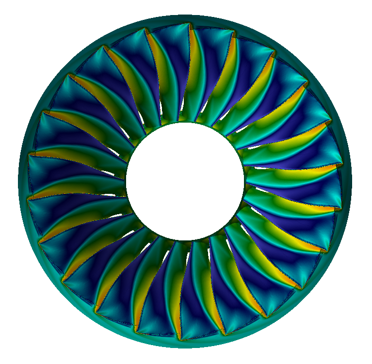 Axial Compressor Cfd Simulation 4 Axial Compressor Segment Tutorial Pressure View 8